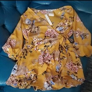 She + Sky Floral Romper